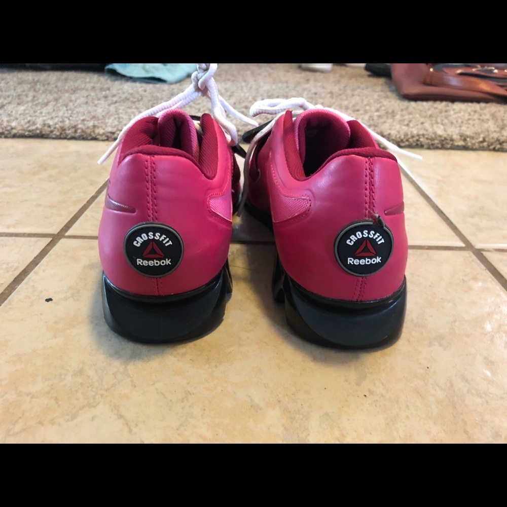 Pink Reebok Olympic weightlifting shoes